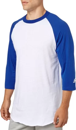 Adidas Adult Triple Stripe ¾ Sleeve Baseball Practice Shirt